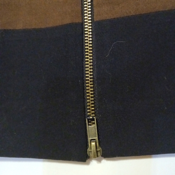 Y2K Bratz Mini Skirt Straight Preppy W 14 Black Brown Lined Full Front Zipper - Picture 8 of 12